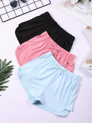3pcs Girls High Waist Bow Sport Shorts for Kids