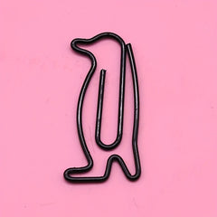100 Penguin Paper Clips, Colorful Wire, Animal Shaped, Creative Office Supplies