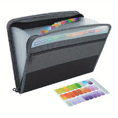 Expanding File Folder 13 Pocket Organizer A4 Letter Size Zipper Closure