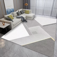 Modern Abstract Area Rug Living Room Non-slip TPR Base Soft Polyester Fiber