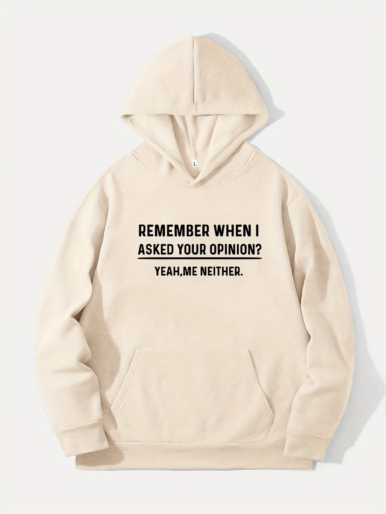 Funny Slogan Print Hoodie Men's Casual Pullover Hoodie