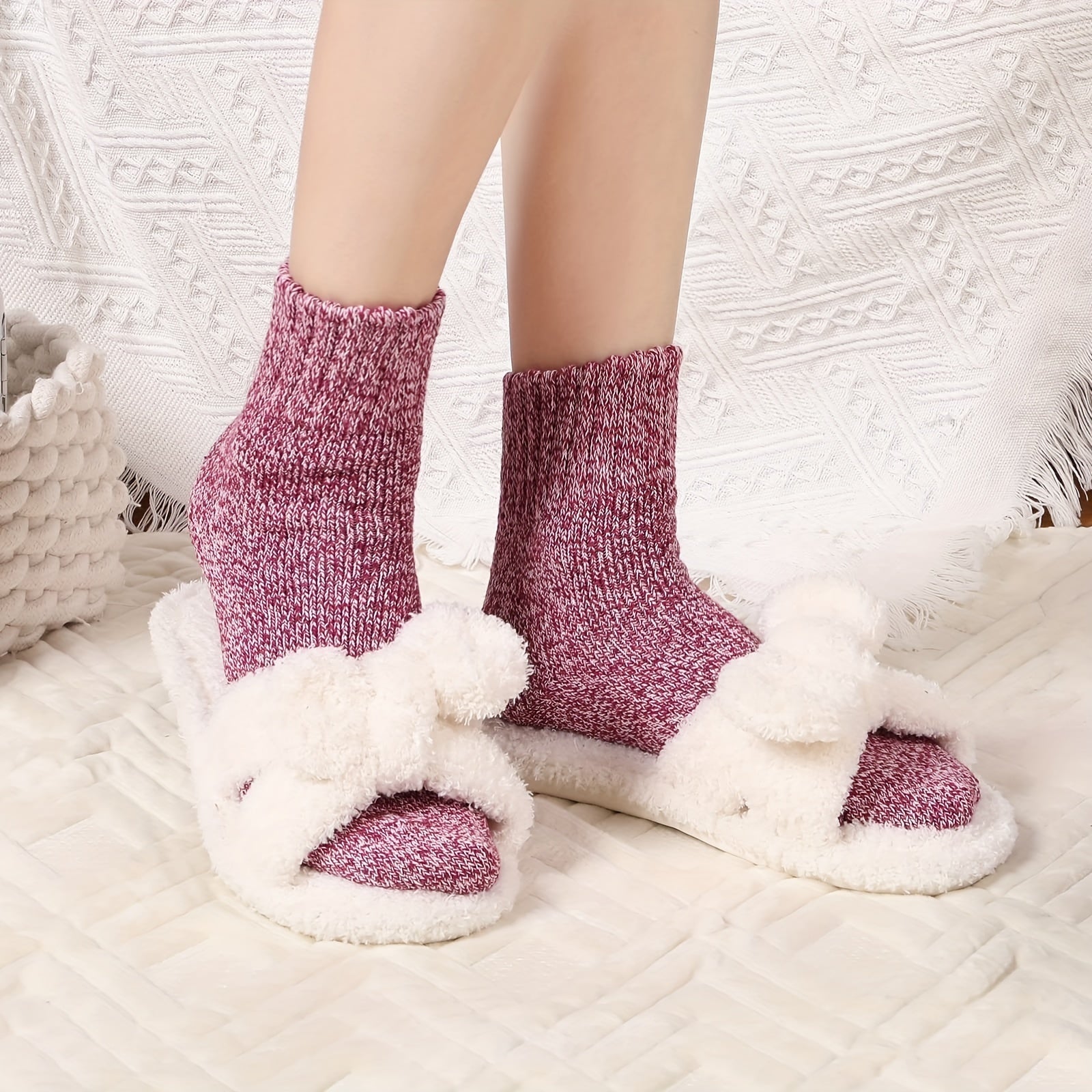 5 Pairs Soft & Warm Crew Socks for Women