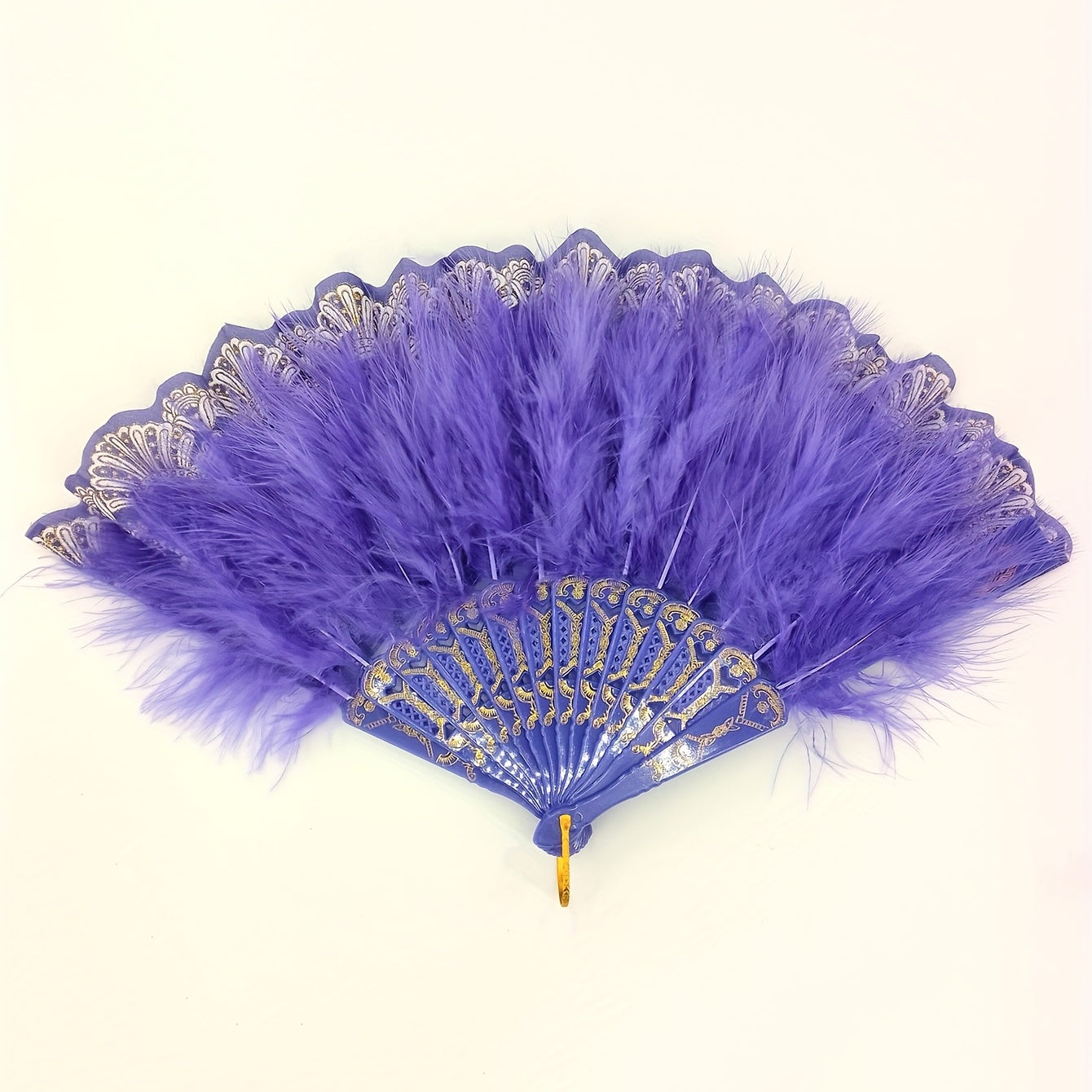 Purple Plush Folding Fan Dance Performance Photography Props