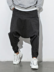 Men's Striped Drawstring Casual Pants