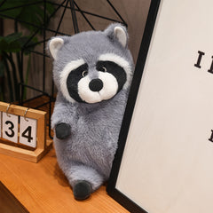Gray Raccoon Plush Toy for Kids Home Decoration Halloween Gift