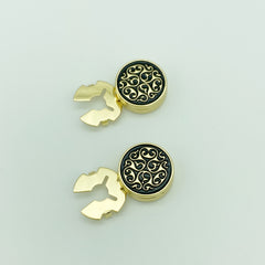 2pcs Minimalist Pattern Button Covers Hidden Buttons Shirt Decorative