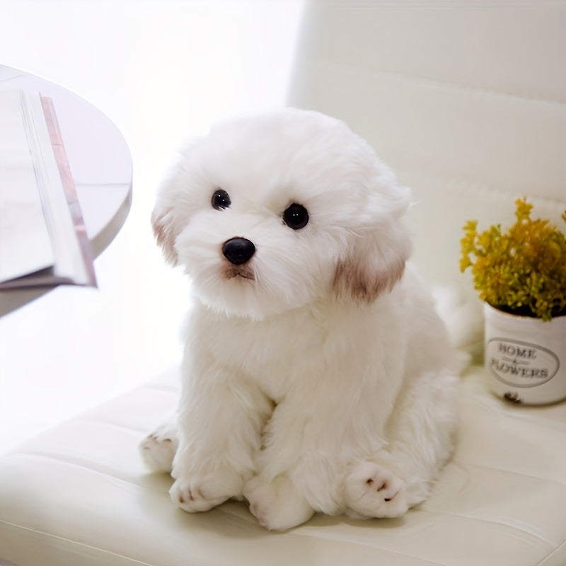 Maltese & Pomeranian Plush Dog Toy Set - Cute Stuffed Animal Figurines