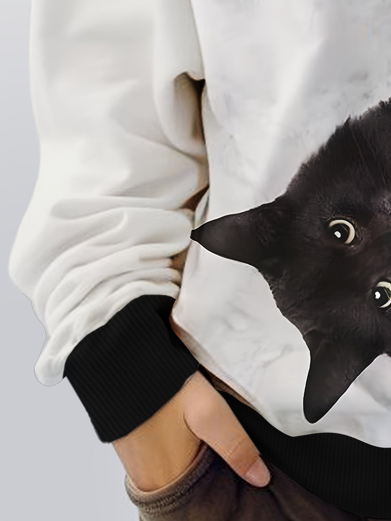 Yin yang Kitty Hooded Sweatshirt For Spring Sports