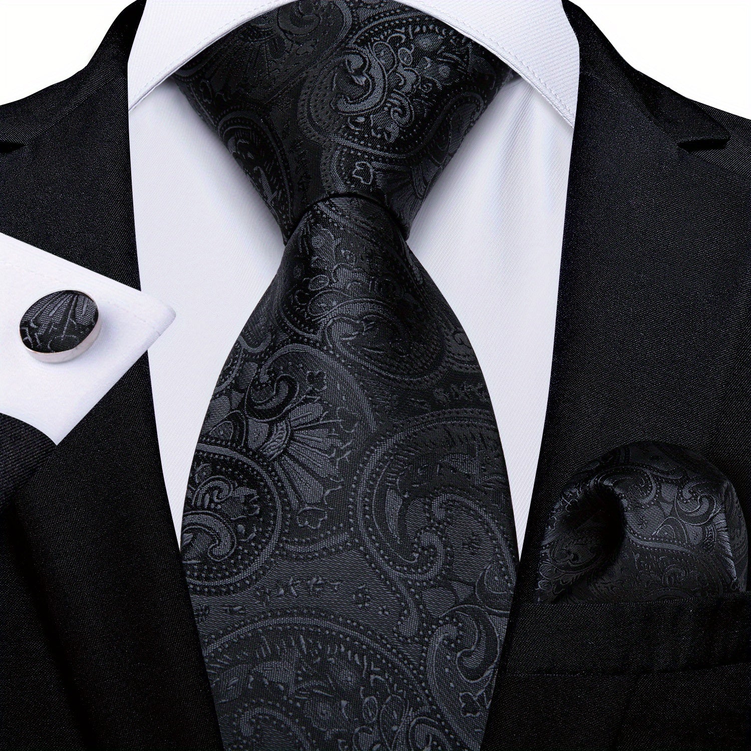 Dark Paisley Wedding Tie For Men