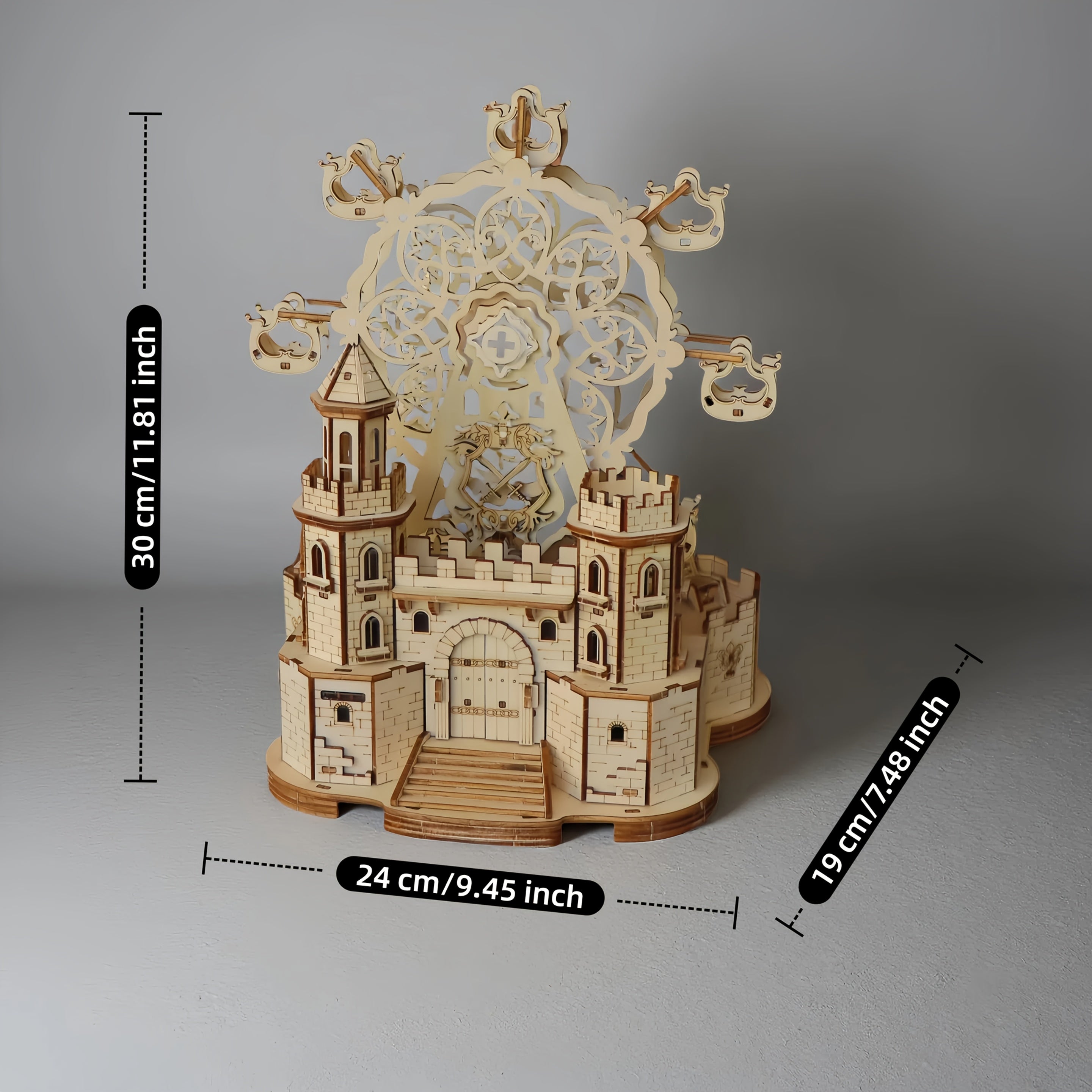 DIY Castle Ferris Wheel 3D Wooden Puzzle Music Box