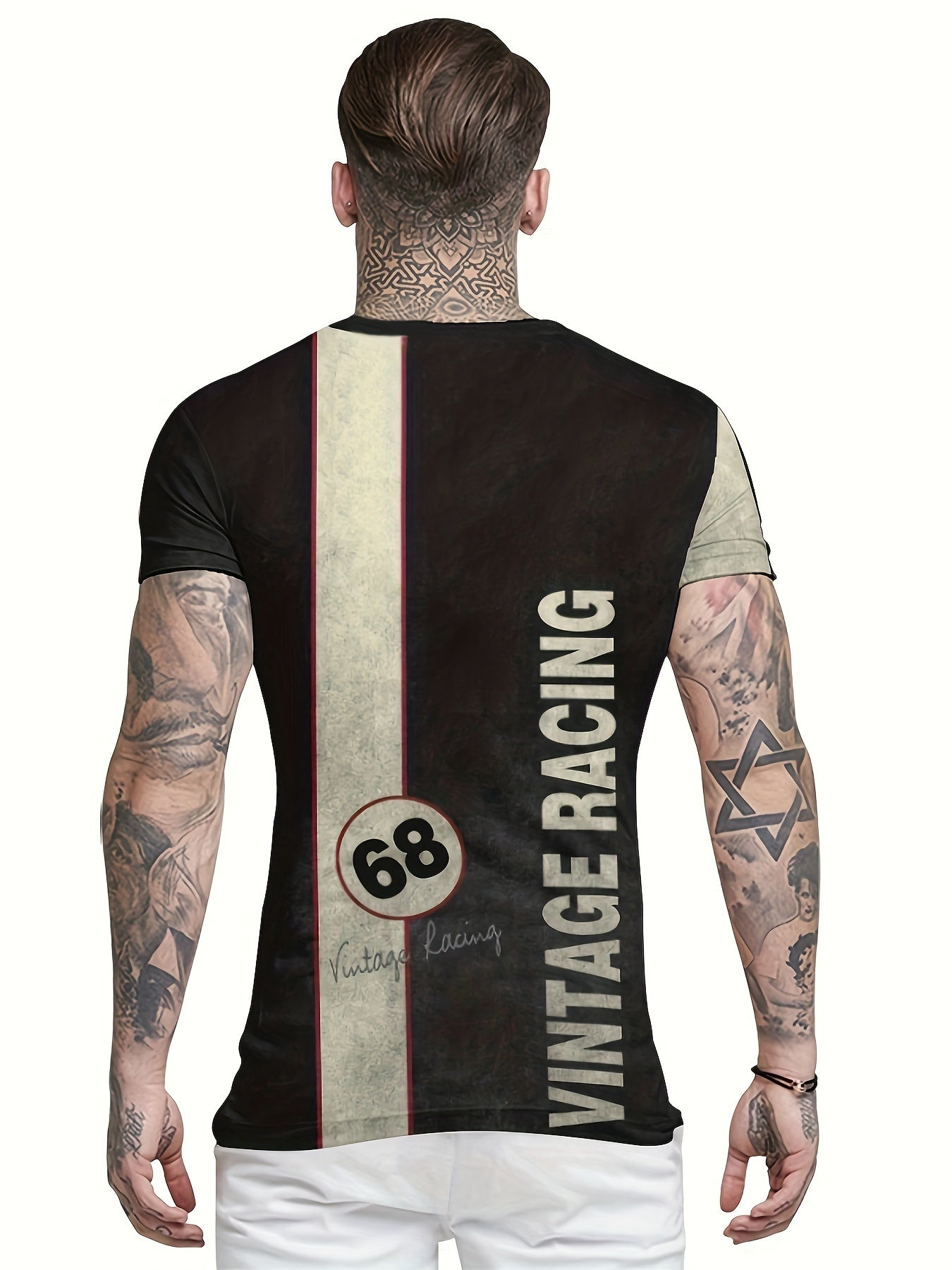 Men's Street Style Letter Print T-shirt for Summer