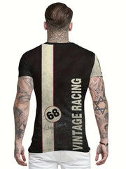 Men's Street Style Letter Print T-shirt for Summer