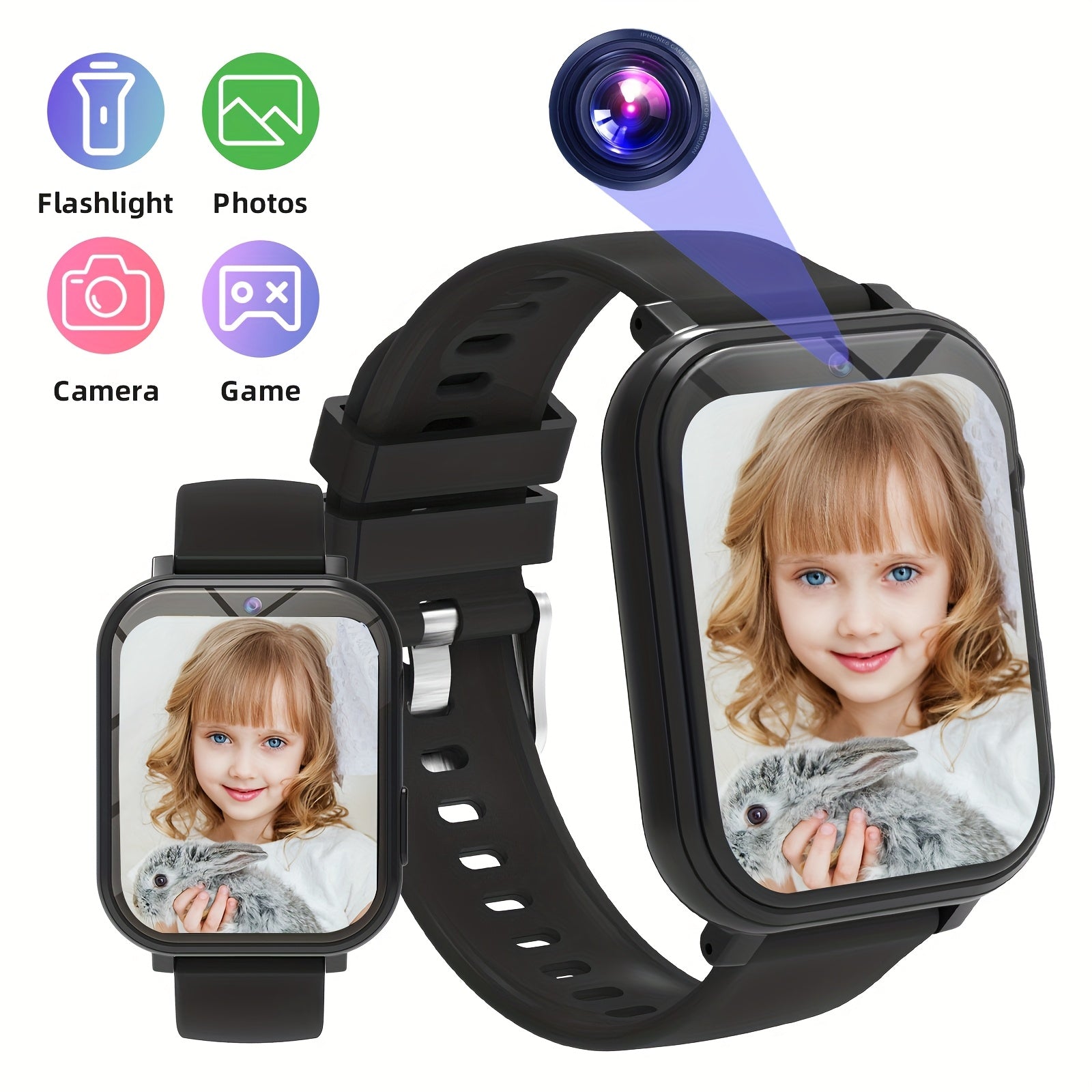 Kids Smart Watch with Flashlight Camera Step Counter & Touch Screen