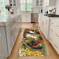 Rustic Rooster Kitchen Rug Soft Anti Fatigue Comfortable Mat