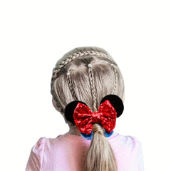 Colorful Sequin Bow Mouse Ear Scrunchies Hair Ties