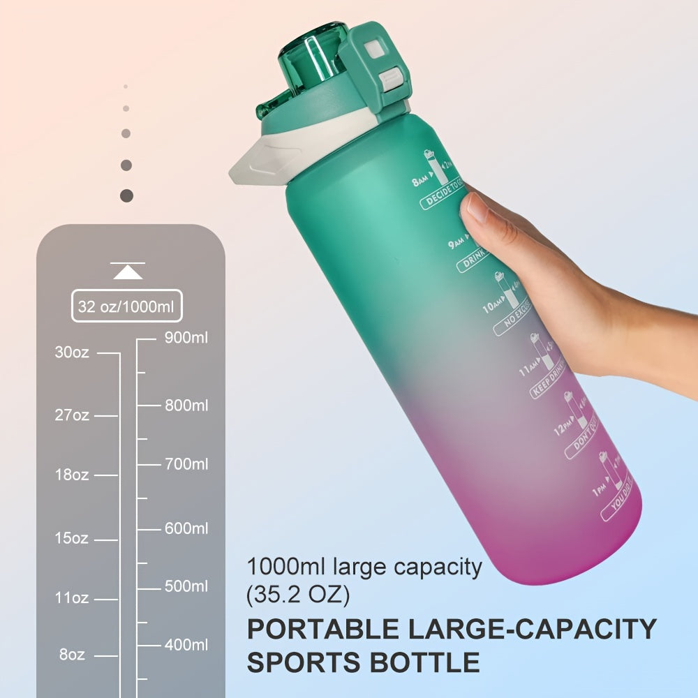 32oz Leakproof Tritran BPA Water Bottle with Time Marker