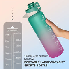 32oz Leakproof Tritran BPA Water Bottle with Time Marker