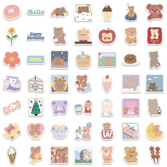 102pcs Bear Waterproof Sticker Pack