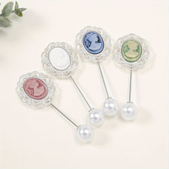 4pcs Faux Pearl Scarf Pin Hijab Shawl Clip Dress Shirt Accessories