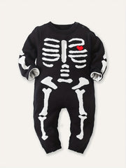 Skull Graphic Baby Jumpsuit Halloween Sweater Cosplay