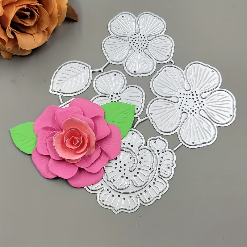 3D Flower Metal Cutting Dies Rose Flower Die Cuts Stencil for Card Making