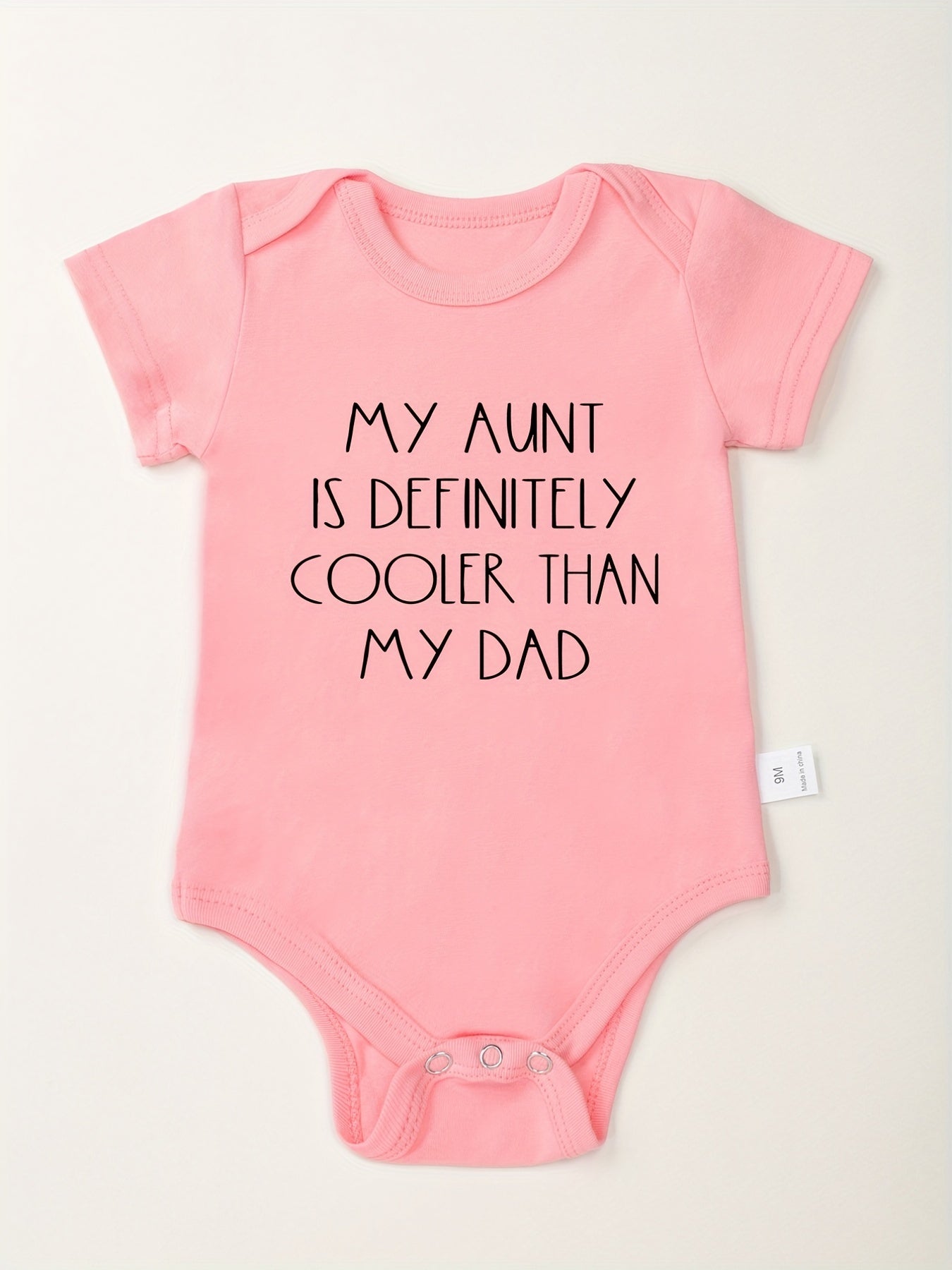 Baby Girls Casual My Aunt Is Definitely Cooler Than My Dad Short Sleeve Onesie