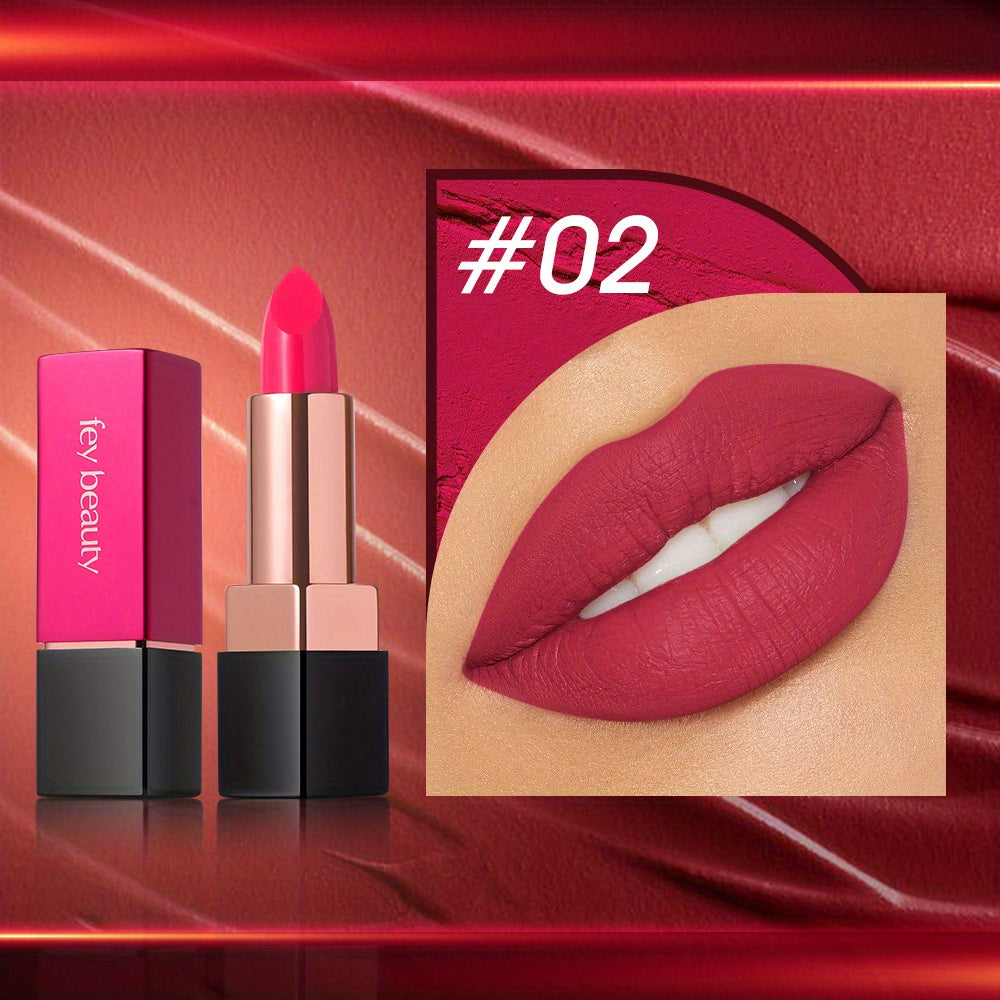 6 Colors Glitter Finish Matte Lipstick Waterproof Smudge Proof