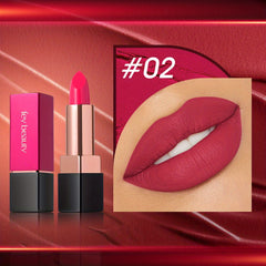 6 Colors Glitter Finish Matte Lipstick Waterproof Smudge Proof