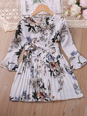 Floral Flare Long Sleeve Dress for Girls