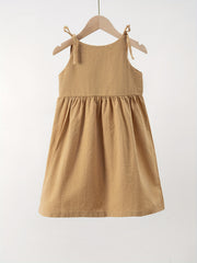 Cute Toddler Girls' Sleeveless Dress with Pockets