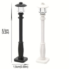 4pcs Streetlamp Brick Accessories ABS Road Light Blocks Set Halloween Decor Toy