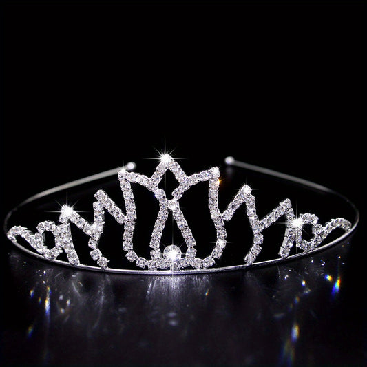 Rhinestone Headband Queen Crown Tiara Head Jewelry Bridal Wedding Hair Accessori
