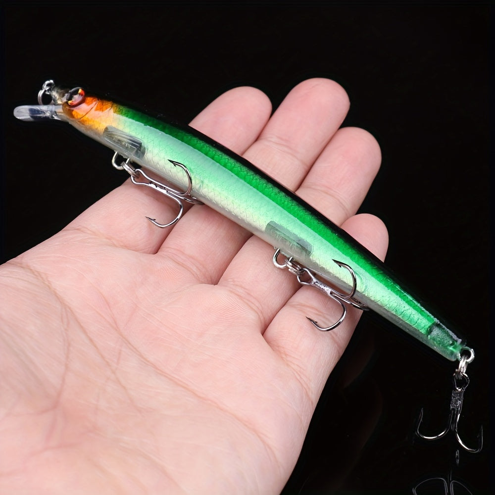 10pcs Bionic Minnow Lure Plastic Hard Bait Treble Hook Fishing Accessory