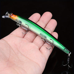 10pcs Bionic Minnow Lure Plastic Hard Bait Treble Hook Fishing Accessory