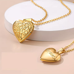 Heart Locket Necklace Tree Of Life Memorial