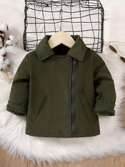 Toddler Boys Plush Winter Coat Zip Up Jacket