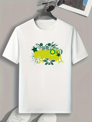 Pattern Print Men's Sports T-shirt for Fitness Activities