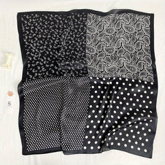 Paisley Polka Dot Print Bandana Satin Square Scarf Silk Head Wrap