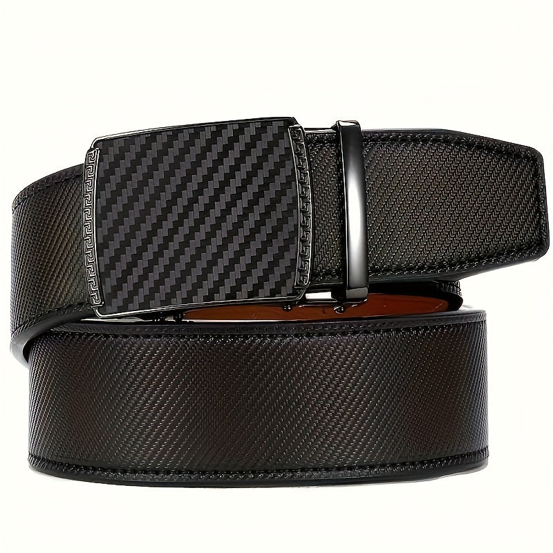 Men's Leather Ratchet Belt Business Waist Strap High Belt
