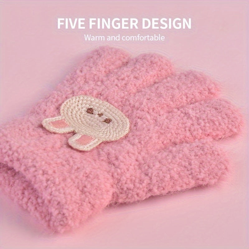 Cartoon Kids Winter Gloves Warm Plush Unisex Baby Gloves