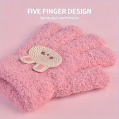 Cartoon Kids Winter Gloves Warm Plush Unisex Baby Gloves