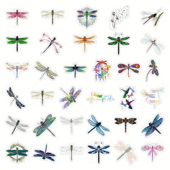 63pcs Dragonfly Stickers Water Bottle Waterproof Insect Decals Car Laptop
