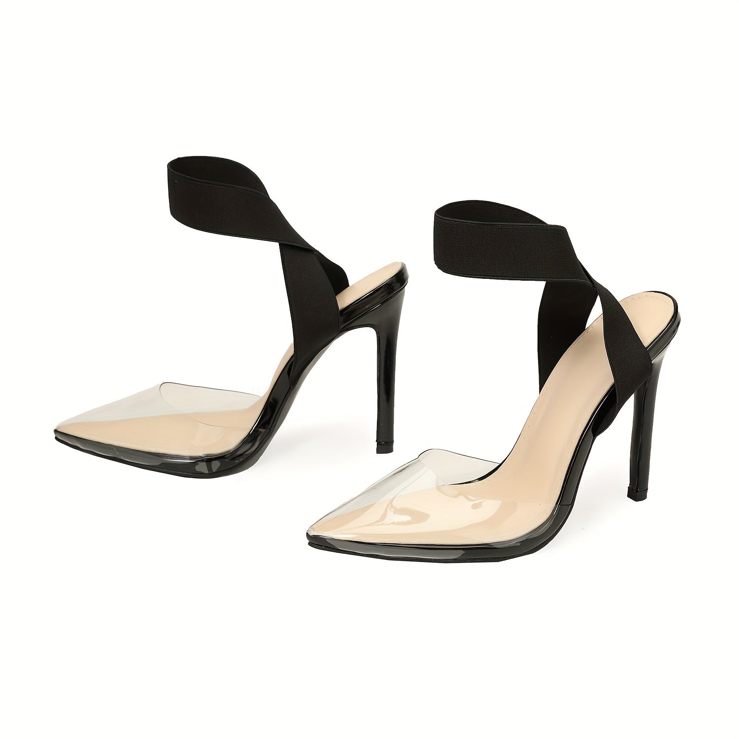 Women's Point Toe Clear Stiletto Sandals for Party