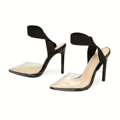 Women's Point Toe Clear Stiletto Sandals for Party