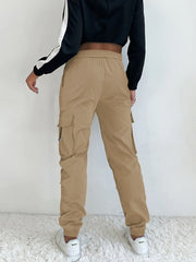 Y2K Solid Drawstring Cargo Pants Women's Clothing