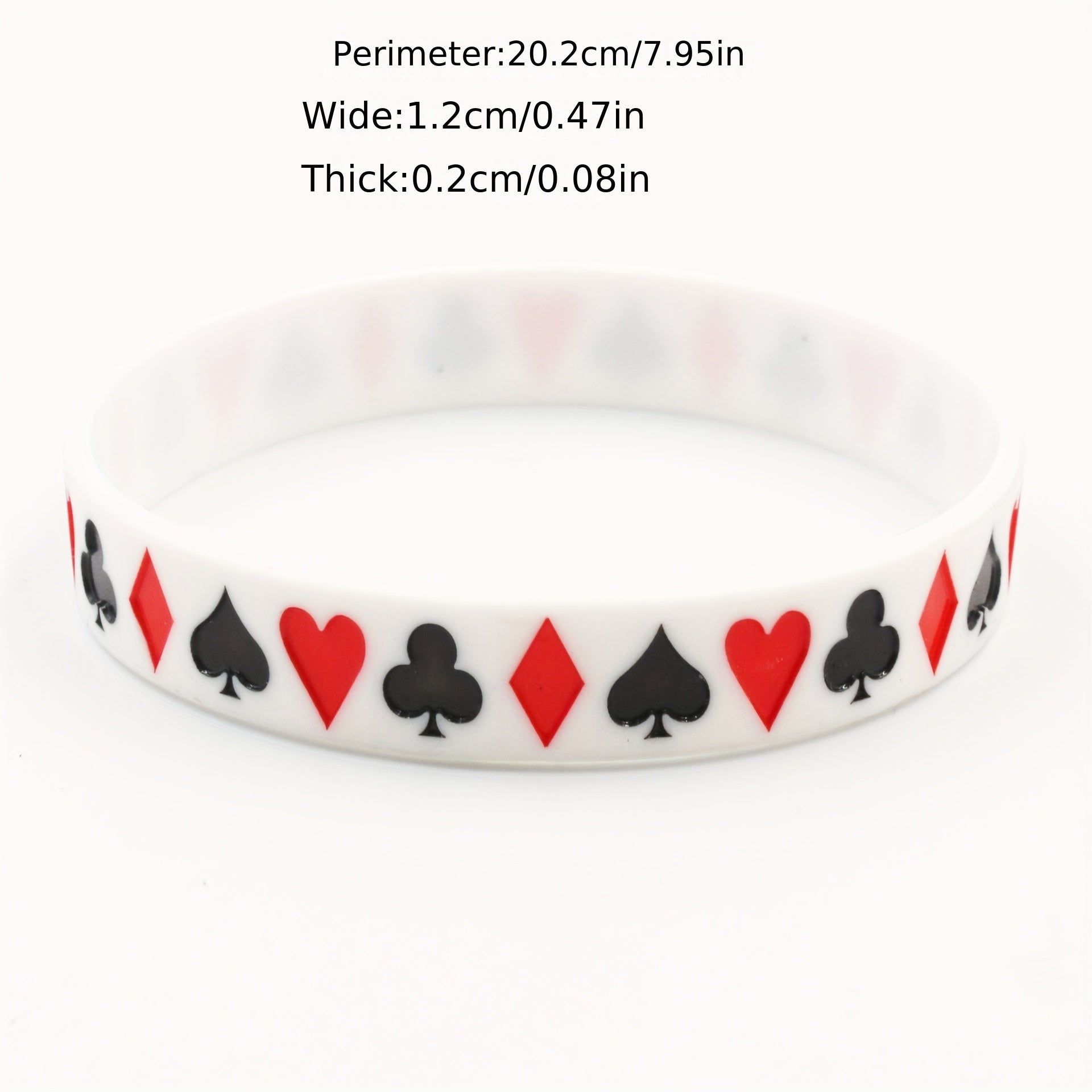 Poker Pattern Silicone Bracelet Set for Couples - Daily Wear & Fashionable