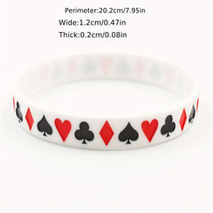 Poker Pattern Silicone Bracelet Set for Couples - Daily Wear & Fashionable