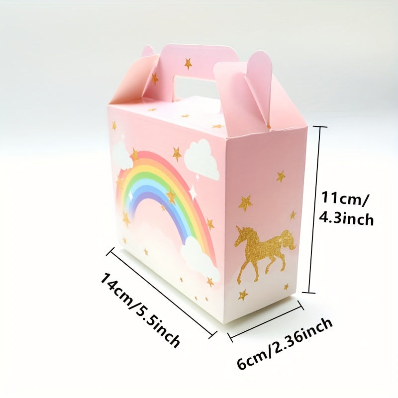 6pcs Unicorn Gift Boxes Snack Boxes for Birthday Party