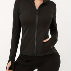 Women's Yoga Jacket Full Zip with Thumb Holes