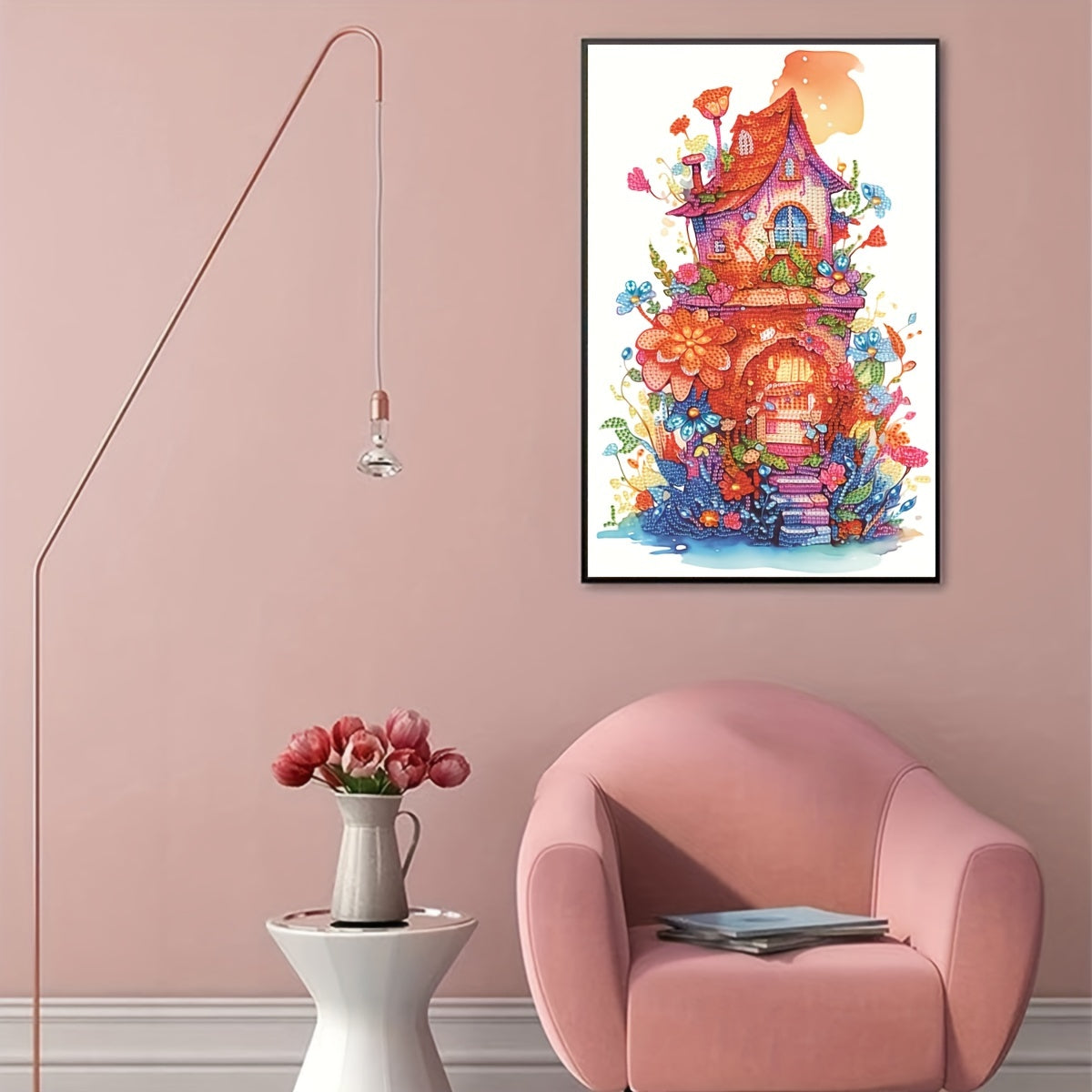 House Pattern 5D Diamond Painting Kit for Beginner DIY Home Wall Decor